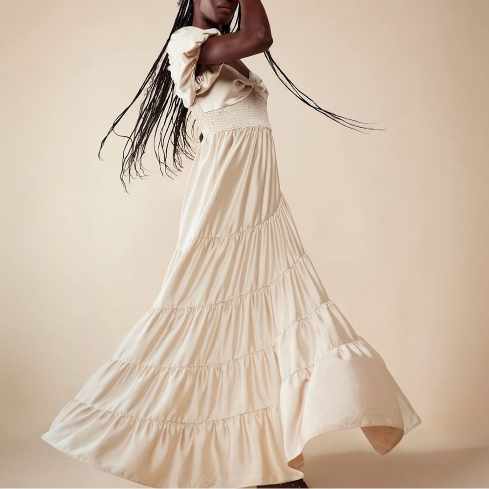 Free People / Sundrenched Silky Maxi Dress / Boho Statement Dress - Picture 1 of 1